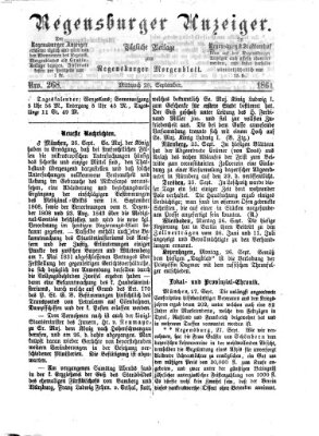 Regensburger Anzeiger Mittwoch 28. September 1864