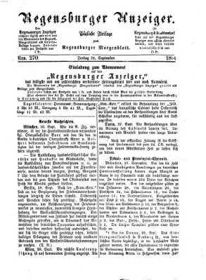 Regensburger Anzeiger Freitag 30. September 1864