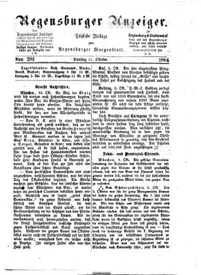 Regensburger Anzeiger Dienstag 11. Oktober 1864