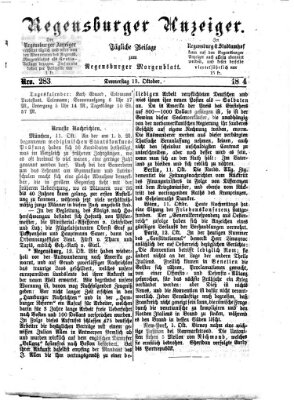 Regensburger Anzeiger Donnerstag 13. Oktober 1864