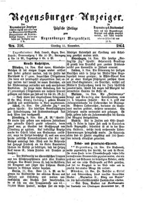 Regensburger Anzeiger Dienstag 15. November 1864