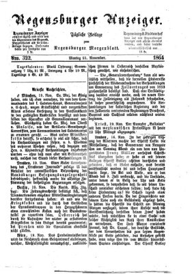 Regensburger Anzeiger Montag 21. November 1864