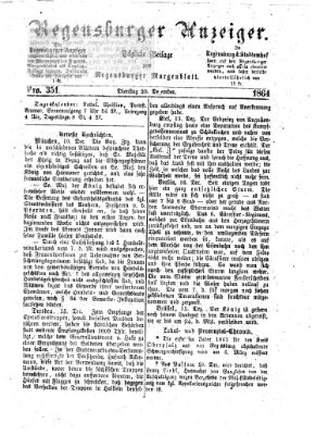 Regensburger Anzeiger Dienstag 20. Dezember 1864