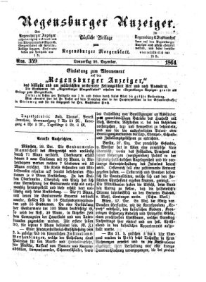 Regensburger Anzeiger Donnerstag 29. Dezember 1864