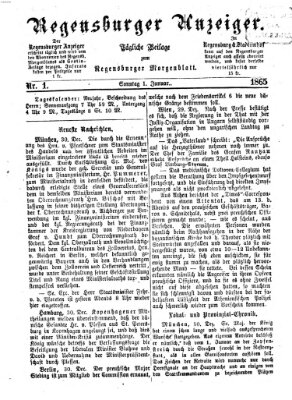 Regensburger Anzeiger Sonntag 1. Januar 1865