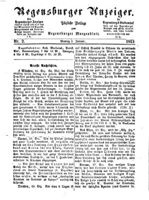 Regensburger Anzeiger Montag 2. Januar 1865