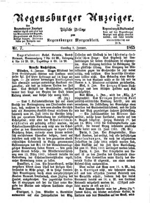 Regensburger Anzeiger Samstag 7. Januar 1865