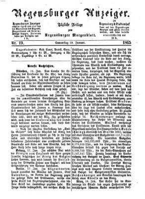 Regensburger Anzeiger Donnerstag 19. Januar 1865