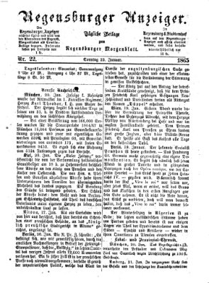 Regensburger Anzeiger Sonntag 22. Januar 1865