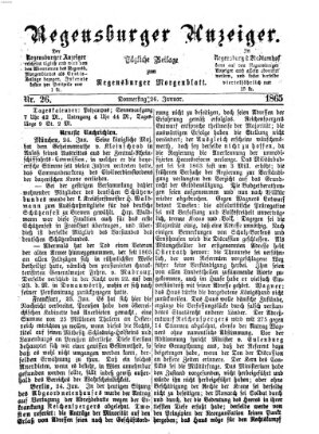 Regensburger Anzeiger Donnerstag 26. Januar 1865