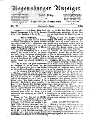 Regensburger Anzeiger Sonntag 29. Januar 1865