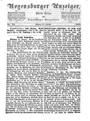 Regensburger Anzeiger Montag 30. Januar 1865