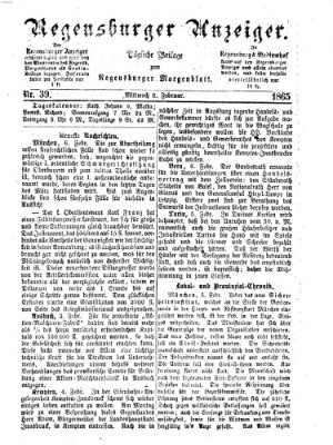 Regensburger Anzeiger Mittwoch 8. Februar 1865