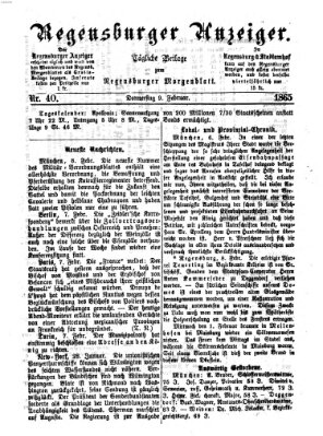 Regensburger Anzeiger Donnerstag 9. Februar 1865