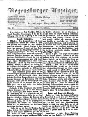 Regensburger Anzeiger Freitag 10. Februar 1865