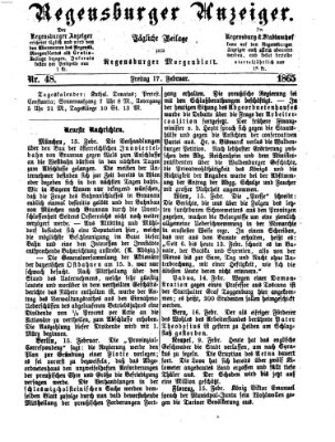 Regensburger Anzeiger Freitag 17. Februar 1865