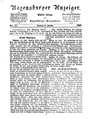 Regensburger Anzeiger Sonntag 26. Februar 1865