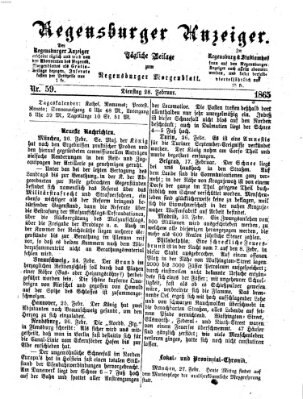 Regensburger Anzeiger Dienstag 28. Februar 1865