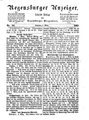 Regensburger Anzeiger Sonntag 5. März 1865