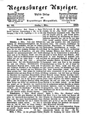 Regensburger Anzeiger Dienstag 7. März 1865