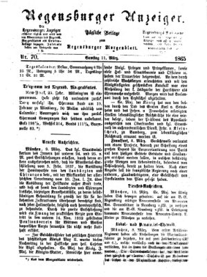 Regensburger Anzeiger Samstag 11. März 1865