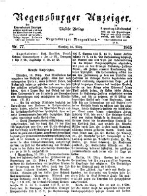 Regensburger Anzeiger Samstag 18. März 1865