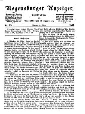 Regensburger Anzeiger Montag 20. März 1865