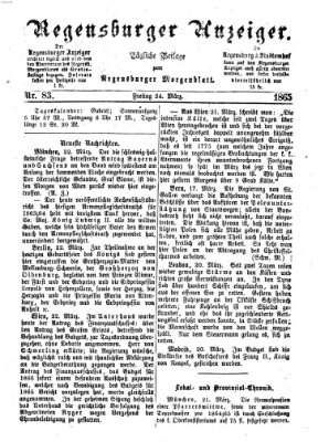 Regensburger Anzeiger Freitag 24. März 1865