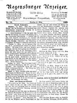 Regensburger Anzeiger Samstag 25. März 1865