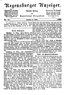 Regensburger Anzeiger Dienstag 28. März 1865