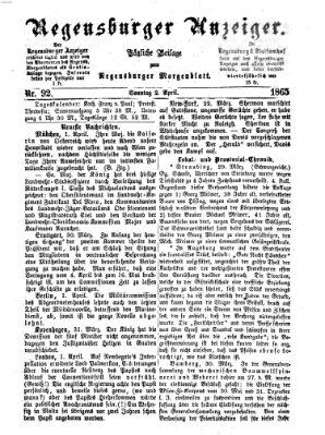 Regensburger Anzeiger Sonntag 2. April 1865