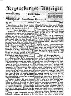 Regensburger Anzeiger Donnerstag 6. April 1865