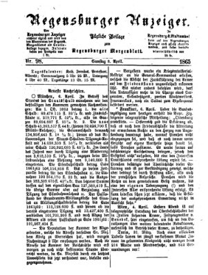 Regensburger Anzeiger Samstag 8. April 1865