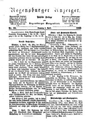 Regensburger Anzeiger Sonntag 9. April 1865