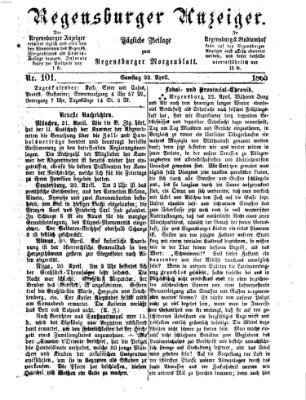 Regensburger Anzeiger Samstag 22. April 1865