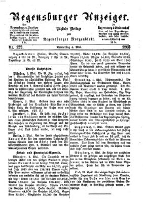 Regensburger Anzeiger Donnerstag 4. Mai 1865