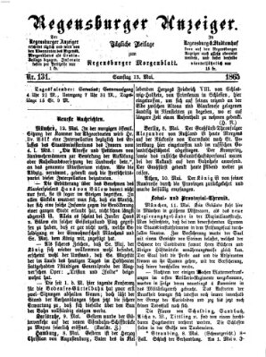 Regensburger Anzeiger Samstag 13. Mai 1865