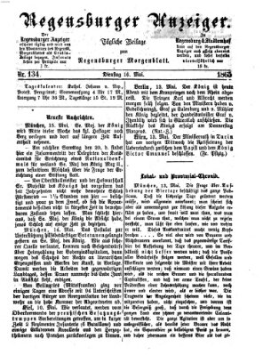 Regensburger Anzeiger Dienstag 16. Mai 1865