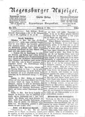 Regensburger Anzeiger Mittwoch 17. Mai 1865