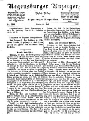 Regensburger Anzeiger Montag 22. Mai 1865