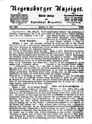 Regensburger Anzeiger Samstag 10. Juni 1865