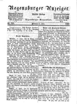 Regensburger Anzeiger Mittwoch 21. Juni 1865