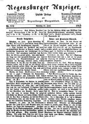 Regensburger Anzeiger Sonntag 25. Juni 1865