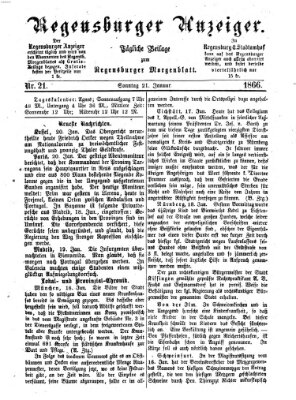 Regensburger Anzeiger Sonntag 21. Januar 1866