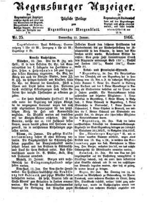 Regensburger Anzeiger Donnerstag 25. Januar 1866