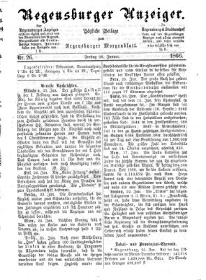 Regensburger Anzeiger Freitag 26. Januar 1866