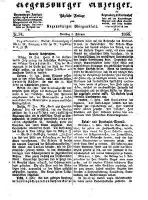 Regensburger Anzeiger Samstag 3. Februar 1866