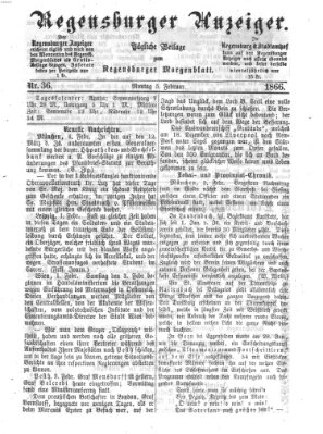 Regensburger Anzeiger Montag 5. Februar 1866