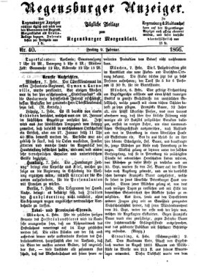 Regensburger Anzeiger Freitag 9. Februar 1866