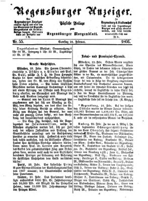 Regensburger Anzeiger Samstag 24. Februar 1866